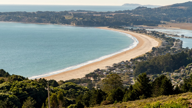 photo of Stinson Beach from Mt. Tamalpais