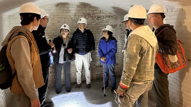 Beneath the cell house during an Alcatraz custom tour.