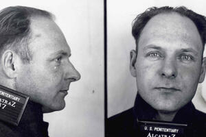 Historical mugshot of Richard Franseen, Alcatraz Inmate and gardener.