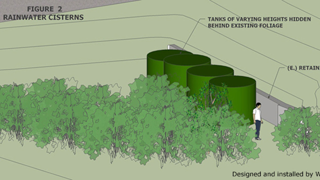 Alcatraz Historic Gardens rainwater catchment system cistern tanks