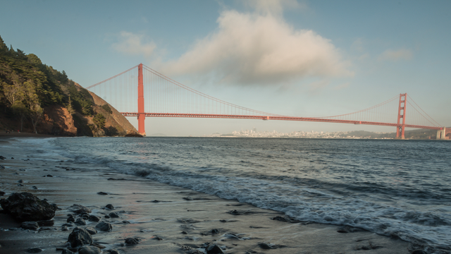 Cloud hovers over the Golden Gate Bridge