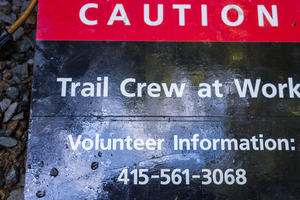 Trail work sign