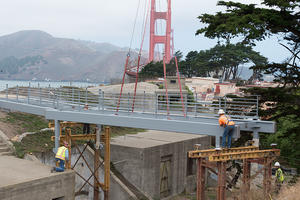 Bridge over historic batteries