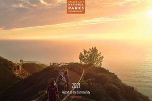 Muir Beach Overlook trail, cover of 2021 Annual Report