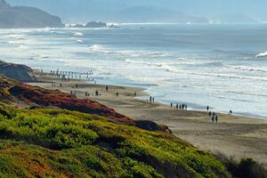 A view over the cliffs of Funston Beach