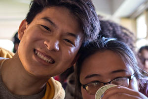 Youth Advisory Council members smile at an event