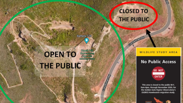 Portion of Hawk Hill closed for 2020 Hawkwatch Program