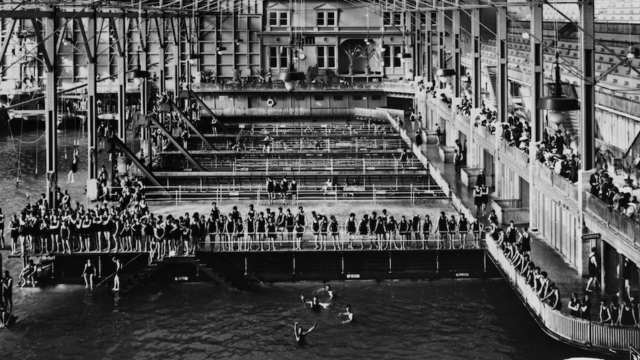 Interior of Sutro Baths, circa 1900 