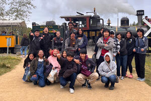 Crissy Field Center IYEL youth program participants pose for group photo in Santa Cruz