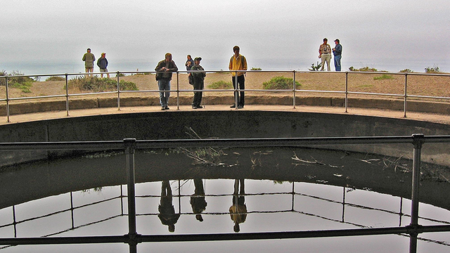 Battery Townsley "pond" in a former gun emplacement