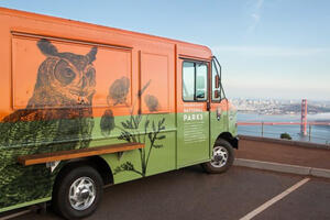 Parks Conservancy's Roving Ranger overlooks the Golden Gate