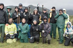 Interns and staff in the Marin Headlands in 2018.