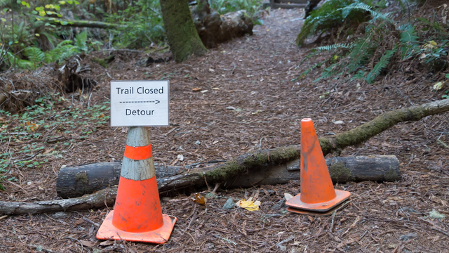 Muir Woods trail closure signage