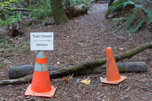 Muir Woods trail closure signage