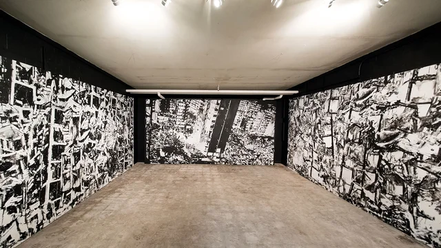 Tammam Azzam, three works from the Storeys Series. Photo by Dan Friedman / NPS