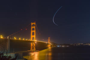 Starry sky above the Golden Gate Bridge