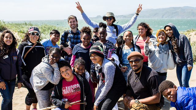 Parks Conservancy staff lead a Camping at the Presidio program