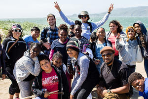 Parks Conservancy staff lead a Camping at the Presidio program