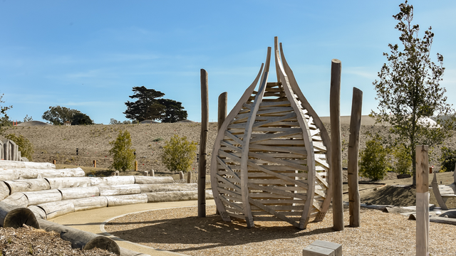 Oriole nest play element at Outpost