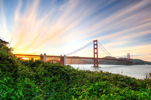 Shot of Golden Gate Bridge from Crissy Field Area