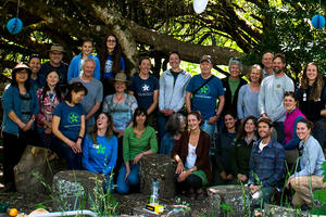 Past and present volunteers at the Redwood Creek Nursery closing celebration.