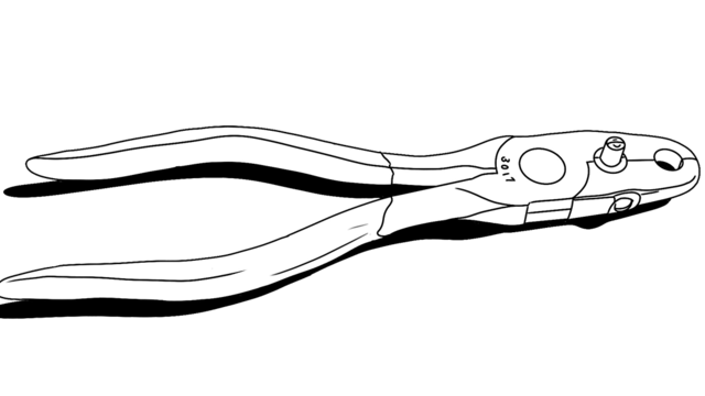 Banding pliers illustration by Lora Roame
