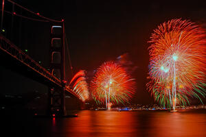 Fireworks Over the Golden Gate Bridge