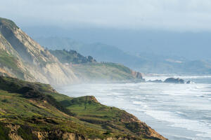 Fort Funston cliffs on a misty day