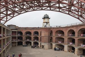 Image of the interior of Fort Point with the lighthouse