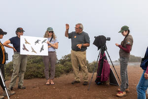 Allen Fish giving presentation on Hawk Hill