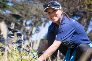 Volunteer at work in Lands End