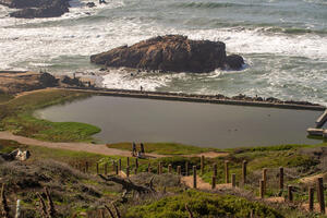 Stairway down to Sutro Baths 