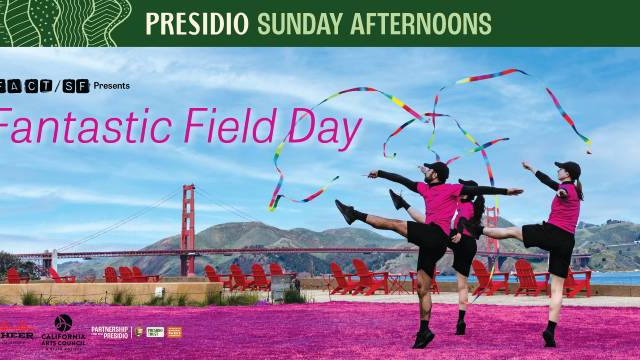 Ribbon dancers performing at the Presidio Tunnel Tops for FACT/SF Fantastic Field Day