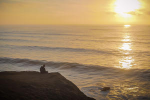 Sunset meditation at Mori Point