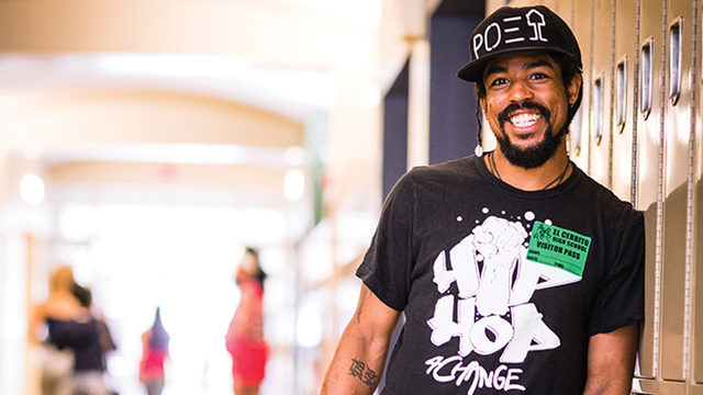 Portrait of Khafre Jay, Founder and Executive Director of Hip Hop for Change.