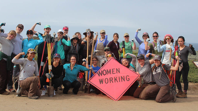 Women's Trail Day volunteers at a past event in the Golden Gate National Parks.