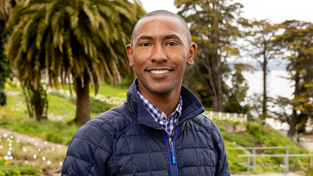 Parks Conservancy board member Shane Douglas at Fort Mason.