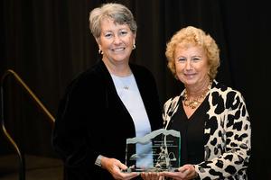 Chris Lehnertz (left) with her award’s namesake Fran Mainella