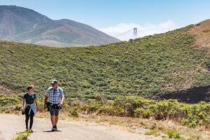 Hikers in the Marin Headlands.