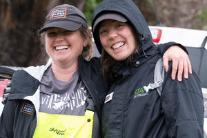 Parks Conservancy staff during a service day in the Marin Headlands in 2018.