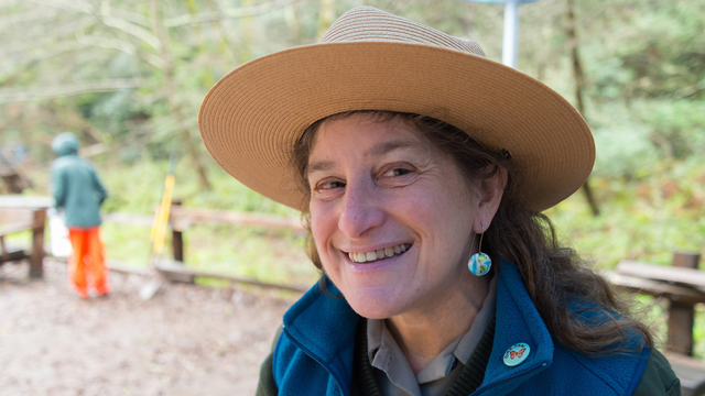 Ranger Mia Monroe in Muir Woods.