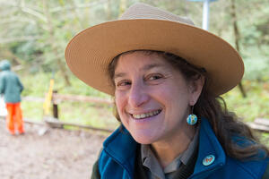 Ranger Mia Monroe in Muir Woods.