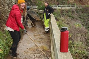 Women's Trail Day interns and volunteers worked on the trail to Point Bonita.