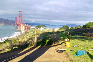 New fencing at the Presidio Bluffs helps protect visitors and sensitive habitats.