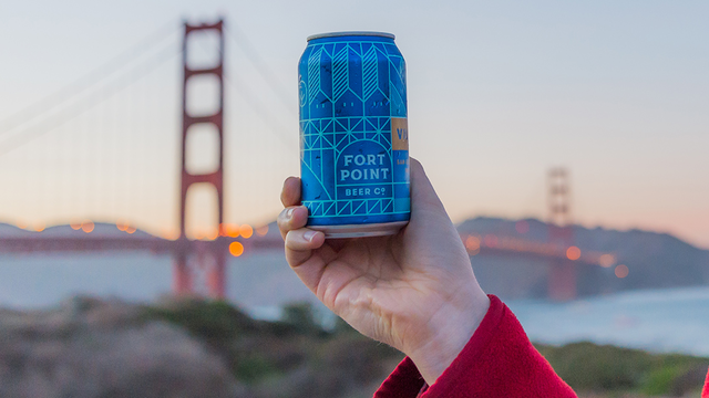 Golden Gate Bridge with Fort Point Beer from Trail Mixer