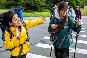 Youth in the Urban Trailblazers program on a hike through the Presidio.