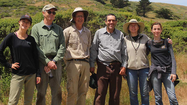 Volunteers and interns with the San Mateo Park Stewardship team.