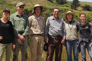 Volunteers and interns with the San Mateo Park Stewardship team.