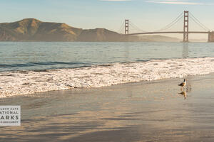 Golden Gate Bridge view from China Beach