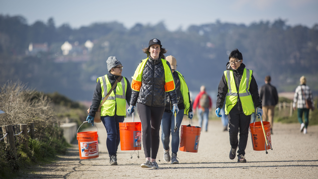 Volunteers at Crissy Field